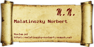 Malatinszky Norbert névjegykártya